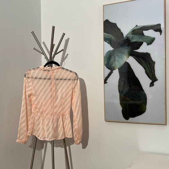 2/40$ 🛍 Sheer Blush Blouse - Picture 2 of 3
